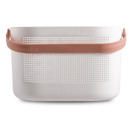 Koncis tæt hul badekurv med håndtag frugt og grøntsag afløb opbevaringskurv toiletartikler opbevaringskurv, D