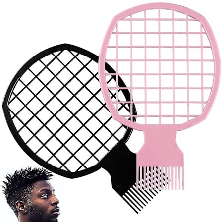 2 stk. Twist Kam, Afro Krøllet Vævet Dreadlocks Naturlig Stil Hårbørste Værktøj (sort, lyserød)