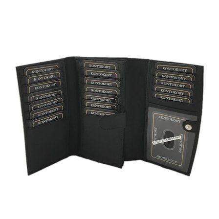 Dambörs / Plånbok med 29 fack i äkta skinn