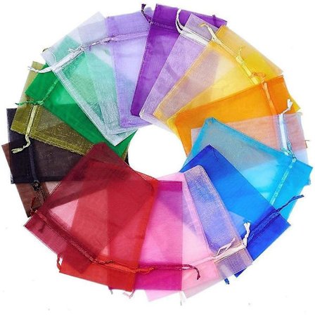 100 st Dragsko Organzapåsar 13x18 cm Smyckespåsar Bröllop Baby Shower Fest Godis Presentpåsar