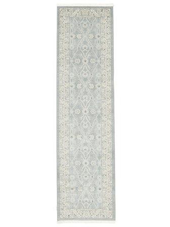 Vintage Floreale Piccolo Ziegler Madison Tappeto - Blu Chiaro/Beige Crema 80X300 In Stile Classico