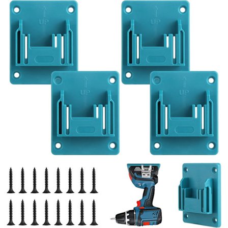 5-pak Vægmonteret værktøjsholder til Makita 18 V elværktøj, boremaskineholder til elværktøj med 20 skruer