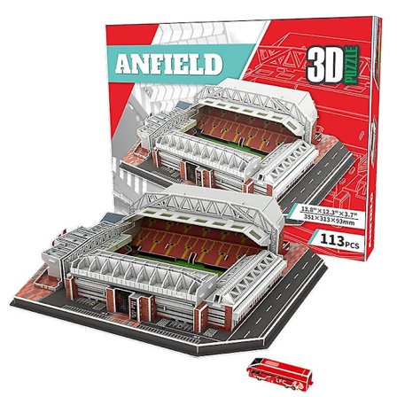 3D Papirpuslespill DIY Anfield Fotballstadion i Anfield Liverpool 3D Puslespill Modell Leke Ornamenter Gaver Stor Størrelse Sz