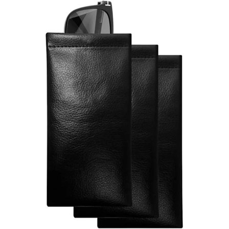 3-pakning Mjuka PU-skinn Brilleetuier, Beskyttelsesetui for Bærbare Solbriller