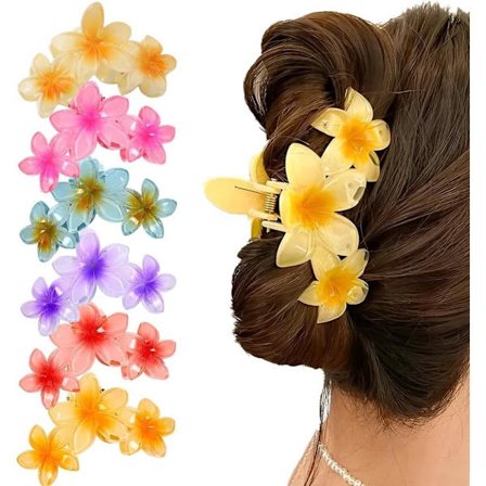 Hårspännen Hårklämmor - 6-pack - Blommönster - Färgglada