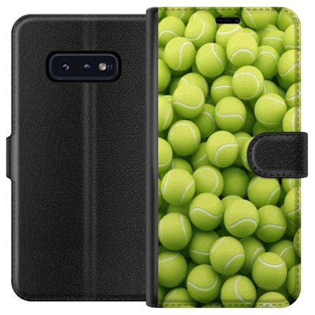 Kompatibel Tegnebogsetui til Samsung Samsung Galaxy S10e Mønster af grønne tennisbolde i høj detalje, sporty motiv med gentagende tekstur og stærk