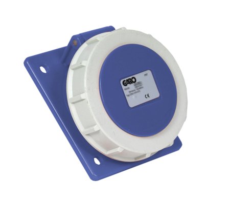 Garo UISV 432-9 S Paneelin ulostulo IP67, 5-napainen, 32A, viisto Sininen, 9 h, Liitäntätulpat & kaapelit