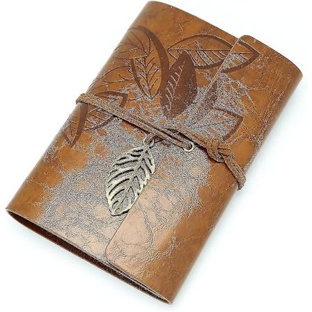 Retro-tyylisen PU-nahan irtolehtikansio tyhjä muistikirja päiväkirja lahja, luova lehtikirjain, A6 tummanruskea