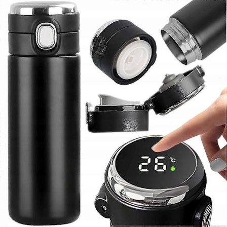 Termosmugg, Termos, LCD-display för Kaffe, Te, 420 ml