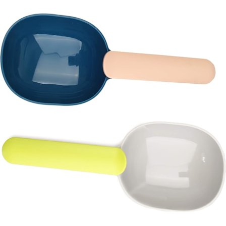 2 stk. Dyrefôr-skje med ergonomisk poseklipshåndtak for katter, ZQKLA