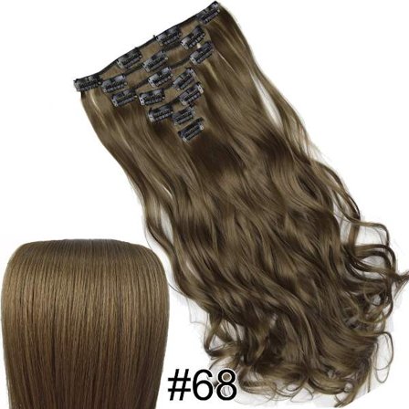 Värmebeständig syntetisk fiber 130gr Body Wave Clip i hårförlängningar 7008