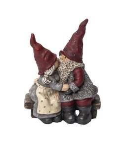 Weihnachtsmann Håkan und Stina auf der Bank Grau - Nääsgränsgården