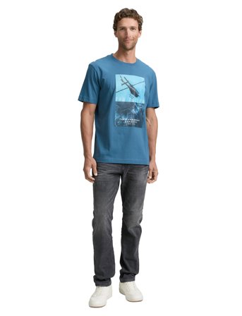 Tom Tailor Photoprinted T-Shirt - Blue - L