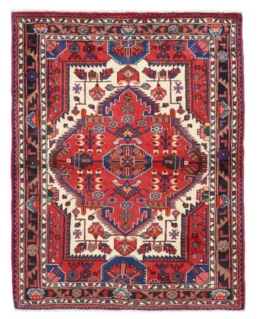 Hamadan Teppe 120X153 Mørk Rød/Svart Ull, Persia