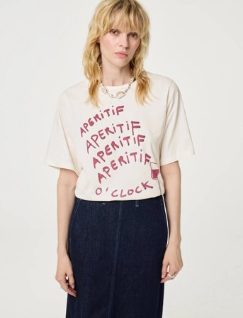 Fabienne Chapot Rose Wine T-Shirt - Cream - XL