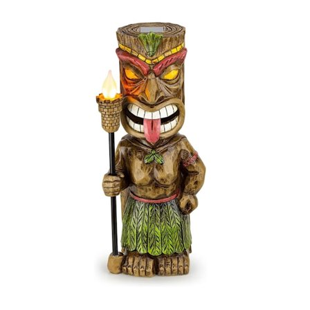 Tiki-statue - Surfebrett hagelampe - Tropisk hagedekor