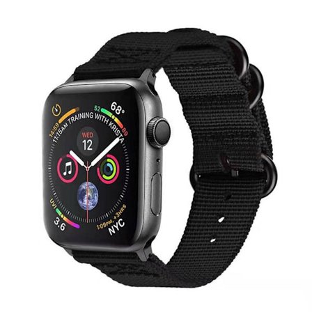 Apple Watch (45 mm) klockarmband i vävd nylon - Svart