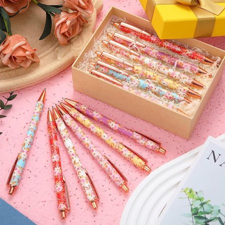 Blomsterpenner Blomsterkulepenner Svart blekkpenn