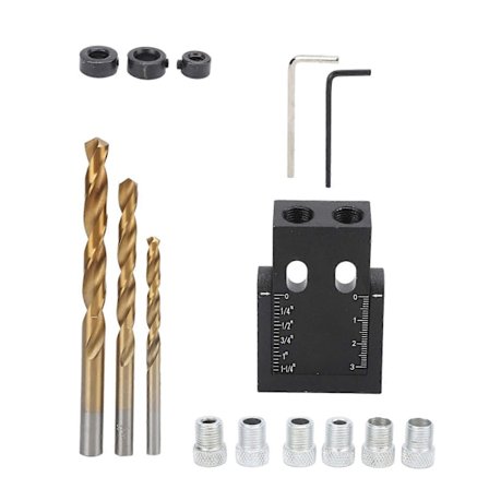 15 stk. Skrå Hul Lokalisator Positioneringsværktøjssæt 15 Graders Positionering til Træbearbejdning