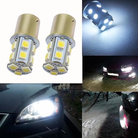 2x 1157 Bay15d 1156 Ba15s P21 5w Vit Röd 13smd Broms Parkeringsbak Nummerskyltsljus Blinkerslampa Auto Bakre Backlampa Blue1156 BA15S