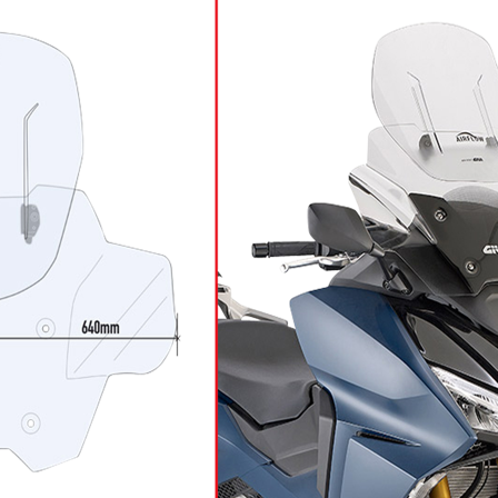 Givi AF Airflow Justerbar Vindruta Klar - Honda Forza 750 2021-2024