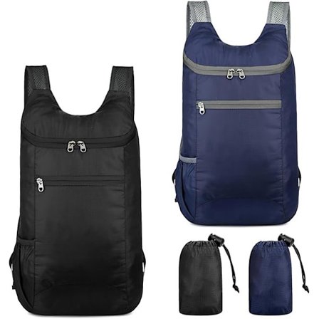 Ultralette Foldbare Rygsække, Rejserygsæk til Kvinder Mænd Vandtæt Vandrerygsæk Foldbar Dagsrygsæk