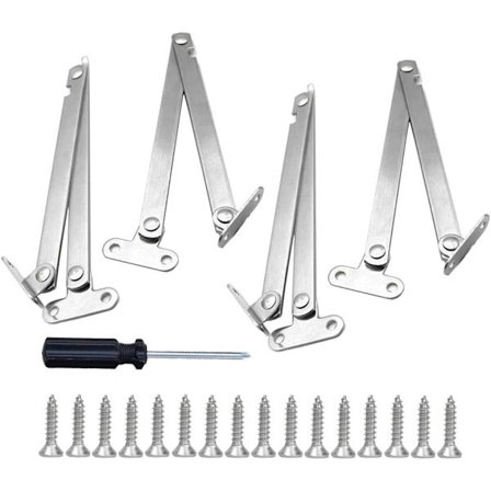 4 stk. Foldbare hengsler Svingbare lokkhengsler Møbelhengsel Foldbar skapdørhengsel med skrue og skrutrekker