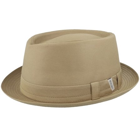 Stetson - Beige porkpie Hatt - Cotton Khaki Pork Pie @ Hatstore
