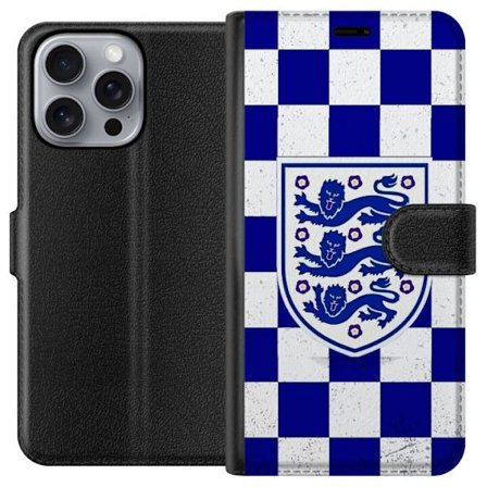 Yhteensopiva Lompakkokotelo Apple Apple iPhone 16 Pro Max Graafinen shakkiruudukkokuviointi sinisellä ja valkoisella, klassisella heraldisella vaakun