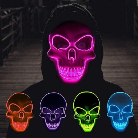 Halloween Led Döskalle Mask Skräck Ghost Head Blå