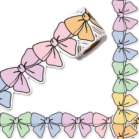 10 meter Farverige Sløjfe Opslagstavle Kanter, Pastel Butterfly Udskåret Kant til Klasseværelse Tavle Hjemmekontor Vægdekoration, Dekorativ