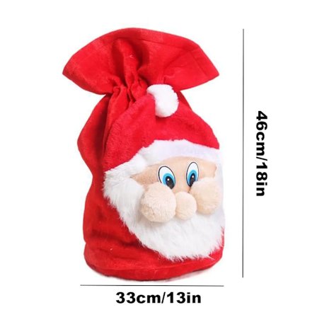 Jul Stor nissen vesker med snøring snor fløyel nissen's gave sekk poser