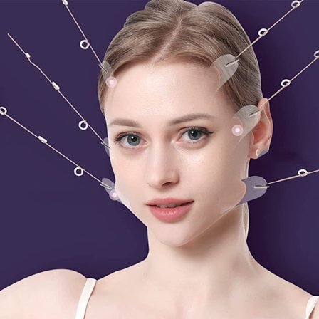 20 stk Ansiktsløftende tape Ansiktsløftende klistremerke Transparent Usynlig Face Sticker V Shape Lift Face Sticker med 8 tau