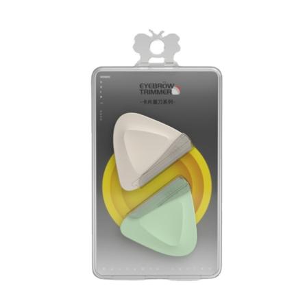 2 kpl uutta kasvojen karvanpoistotyökalua Mini kolmiokulmakarva teräksinen kulmakarvatrimmeri White - green