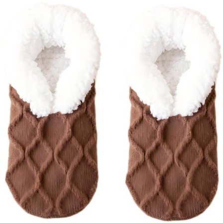 Sokker og tøfler for kvinner - Varme vintersokker - Myke sokker - Ekstremt komfortable tøfler for kvinner - Én størrelse - Brun