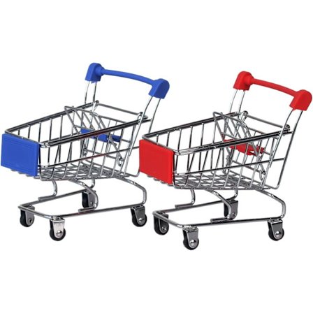 Mini indkøbsvogn legetøj, Trolley model legetøj, bordplade mini opbevaring