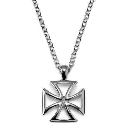 Collier en acier Croix de Malte pour hommes - Chaînes en acier