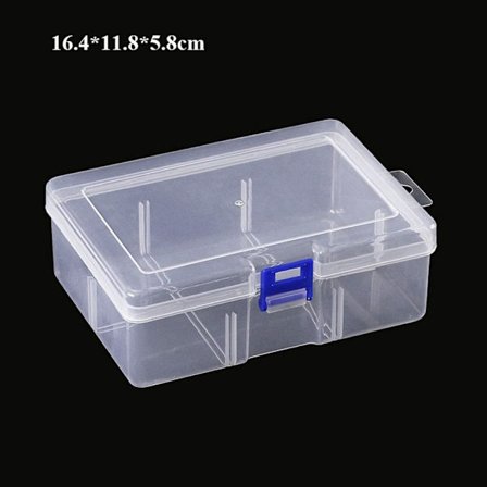 Gjennomsiktig oppbevaringsboks smykkeperlerbeholder 16,4X11,8X5,8CM