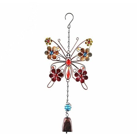 Sommerfugle Vindspil, Vindspil Metal Vindklokke Klokkespil Udendørs Dekorativ Hængende Klokkespil til Indendørs Udendørs Havegård Terrasse og 