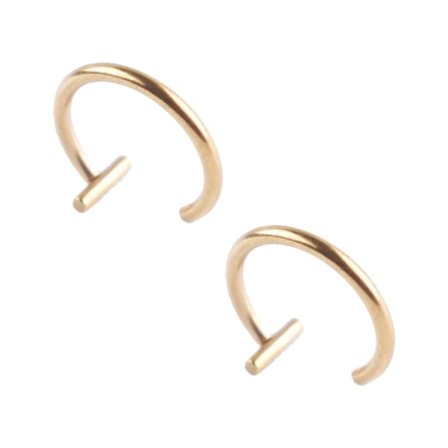 2-pack falske læbe piercing uden hul falsk læbe ring - guld
