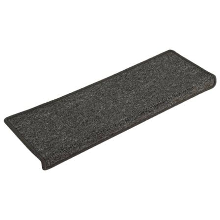 Vidaxl Trappstegsmattor 15 St 65x25 Cm Grå Och Svart Multifärg