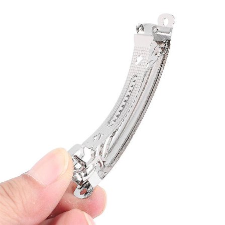 50 st 80mm Metalliska Franska Klämmor H Bows Ettes - Silver