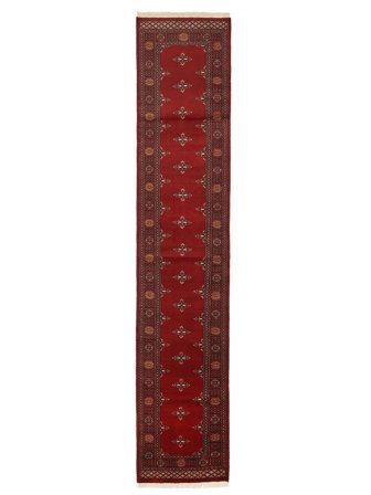 Dywan Pakistański Bucharski 2Ply 77X380 Chodnikowy Ciemnoczerwony/Czarny (Wełna, Pakistan )