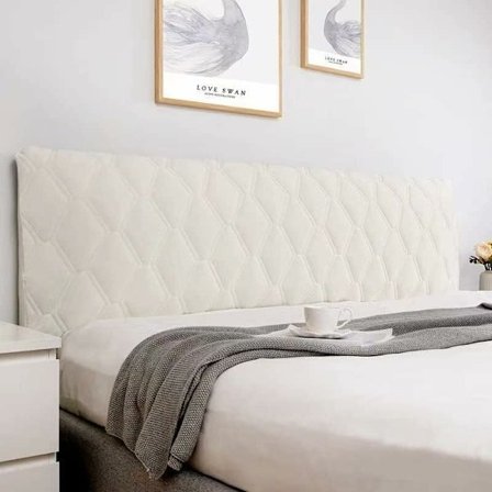 Sängynpäädyn päällinen 160, Sängynpäädyn päällissuoja joustavalla sivulla, Pestävä pölytiivis sängynpäädyn päällinen (Väri: Beige, Koko: 160cm)