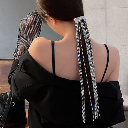 Glittrande diamant tofshuvudbonad fjäderklämma, trendig temperament design