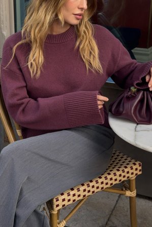 NA-KD Knitted Wool Sweater - Premium kvalitet - Lilla - M (EU 38-40)