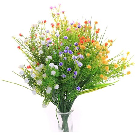 Konstgjorda blommor Babysbreath Fake Bouquet 6 Bundle Fake Plants Bröllop Brudbukett Utomhus Hemmakontor (mix färg)