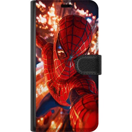 Kompatibel Tegnebogsetui til Motorola Motorola Edge 40 Pro Spider Man i intens action med funklende lys og dynamisk perspektiv i filmisk superheltesti