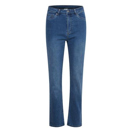 Kaffe KAjessie HW Long Slit Jeans , Blauw , Dames , Maat: M
