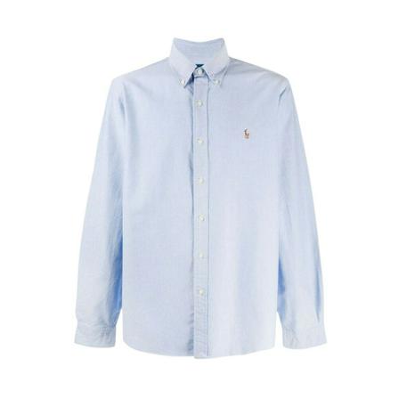 Ralph Lauren, Oxford Shirt Custom Fit Niebieski, Mężczyzna, Rozmiar: L